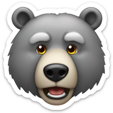 realistic-grey-bear-With-a-sly-face  sticker