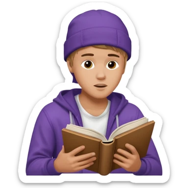justin bieber read book sticker