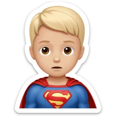 Ein Kind fühlt sich hilflos und beginnt sich wie ein bewunderter Superheld zu verhalten sticker