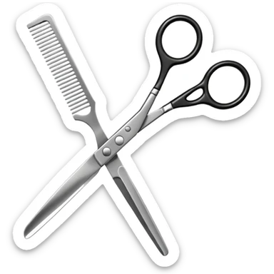 barber shop, scissors & comb. sticker