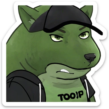 Black sad crying 2000s emo wolf sticker