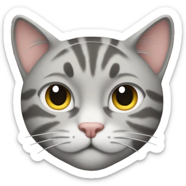 Sleepy grey tabby cat  sticker
