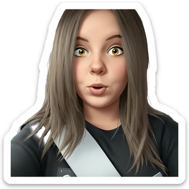 girl in car interior sticker