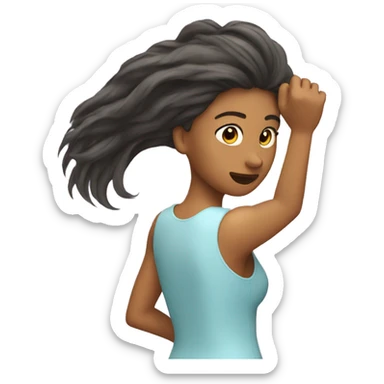 woman tossing her hair with her hand sticker