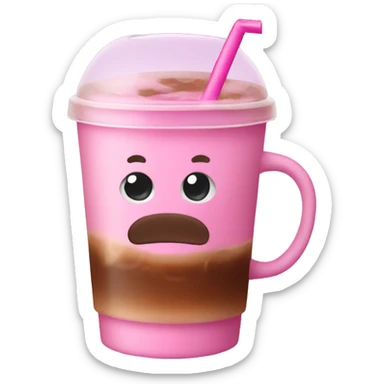 Iced pink coffee sticker