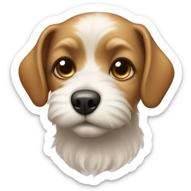 malteese dog face, with a spot on the top of the nose a little crossed eyed sticker