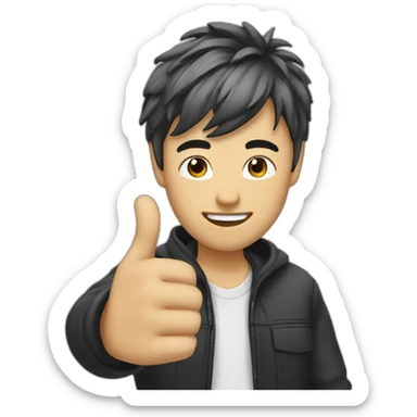 anthony-asian-designer-blond-hair-thumbs-up sticker