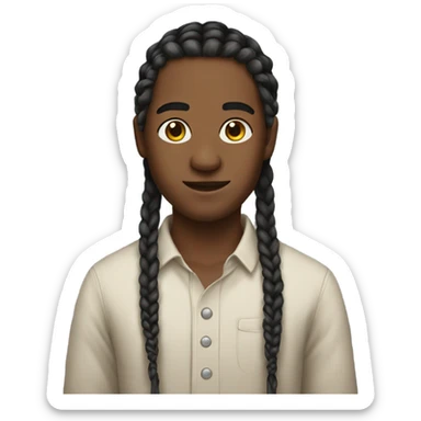 portrait of a young man with braids sticker