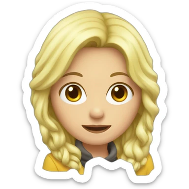 blonde woman sitting in a ice hole,  sticker