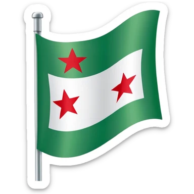 Orginal Green syria flag with three red flags  sticker