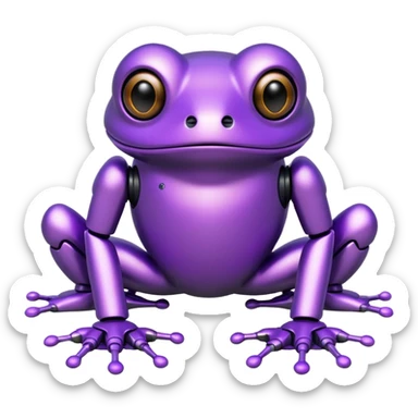 robot purple frog sticker