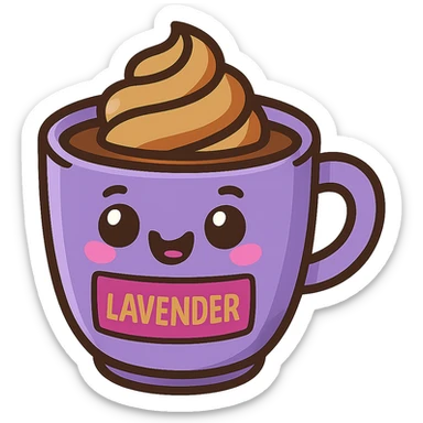 lavender mocha, cute and inviting sticker