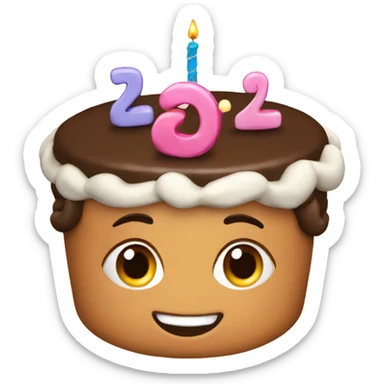 20th birthday cake sticker