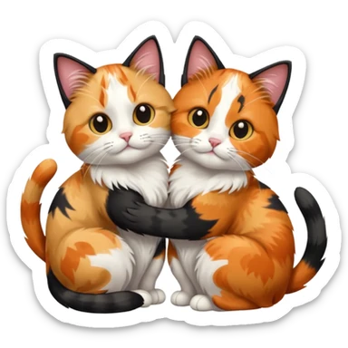 two cats grooming each other sticker