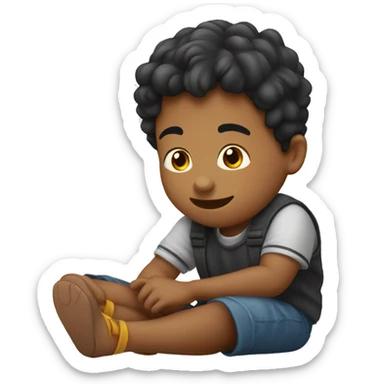 niño pequeño jugando sticker