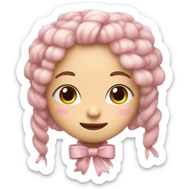 something pale pink and cozy with ribbons  sticker