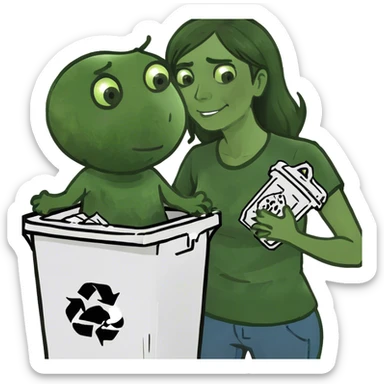 Mom mad throwing baby in trash bin sticker