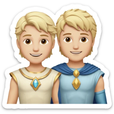 Castor and Pollux, The Twin Gods from Gods and Goddesses with blonde hair, cream outfit sticker