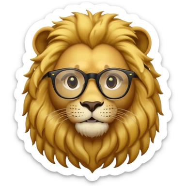 lion black glasses emoji sticker