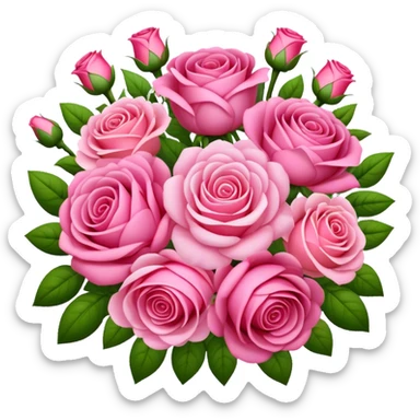 Huge pink flower bouquet with different flowers and pink tones and roses sticker