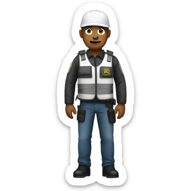 man standing full body with anti-stab vest  sticker