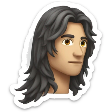 mysterious long hair solo male sticker