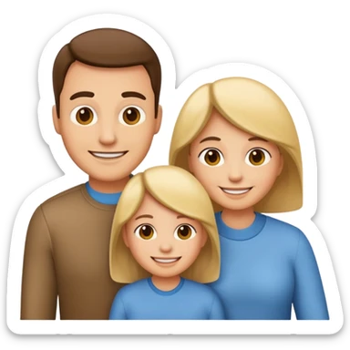 Emoji de família com pai e quatro família  sticker