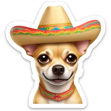 Chihuahua wearing a sombrero  sticker