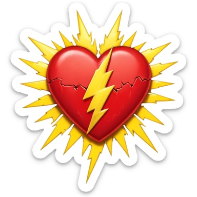 Heart with Grateful Dead 13 point lightning bolt in the middle sticker