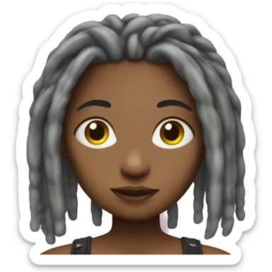 Girl with dreads sticker