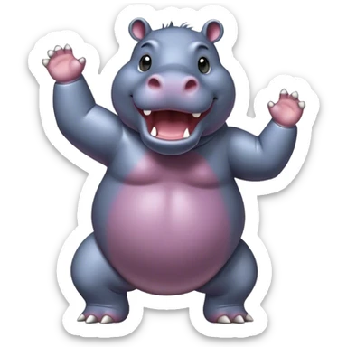 Dancing hippopotamus  sticker