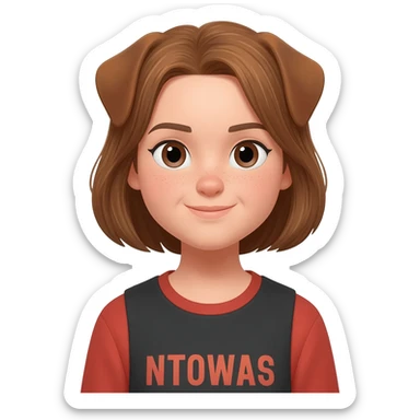 niña de 14 años muy muy guapa con un perro sticker