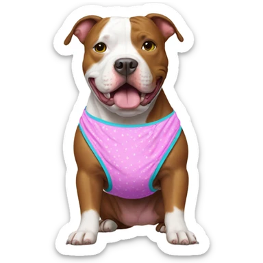 Pitbull with a nappy on sticker
