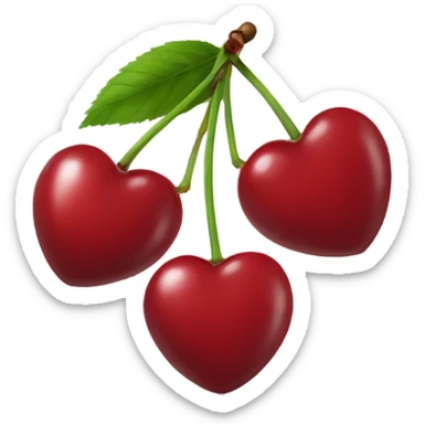 Cherries shaped like a heart sticker