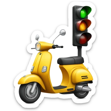 Scooter with traffic light  sticker