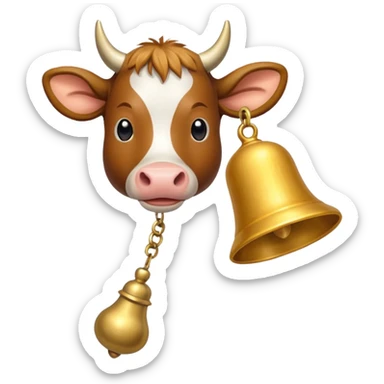 cow tail with golden bell  sticker