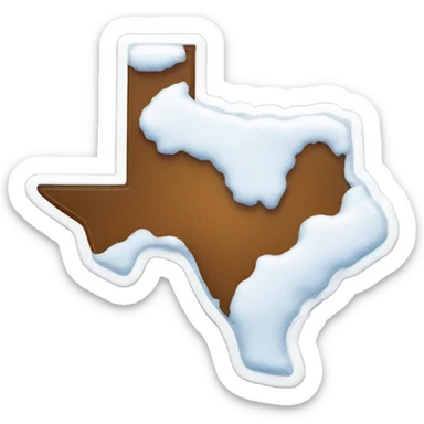 Snow on the state of Texas sticker