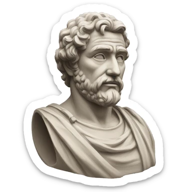 estatua de filosofo antiguo sticker