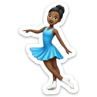 Figure skater in blue dress sticker