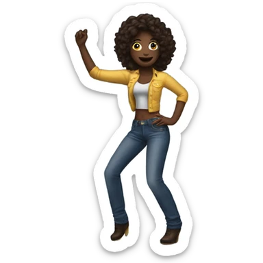 Brunette dancing in jeans at a night club sticker