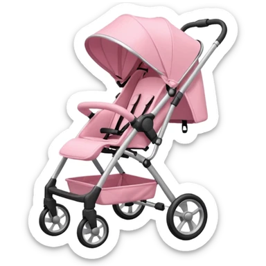 Light pink realistic stroller woth one handle sticker