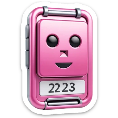 robotic pink calendar 3 icon sticker