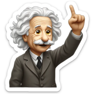 albert einstein raising his finger sticker