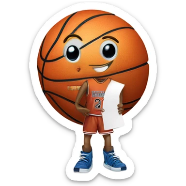 Basketball saying thank you sticker