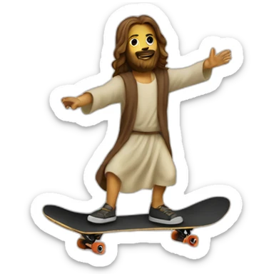 jesus skate boarding sticker