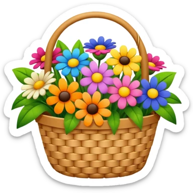 Flowers in a basket  sticker