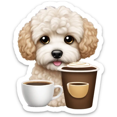 The dog maltipoo with cappuccino  sticker