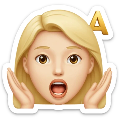 open mouth with letters A Б В coming out sticker