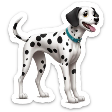 Chien race dalmatien, belle femelle en style Pixar sticker