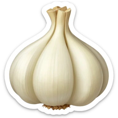 single garlic clove with cubed garlic sticker